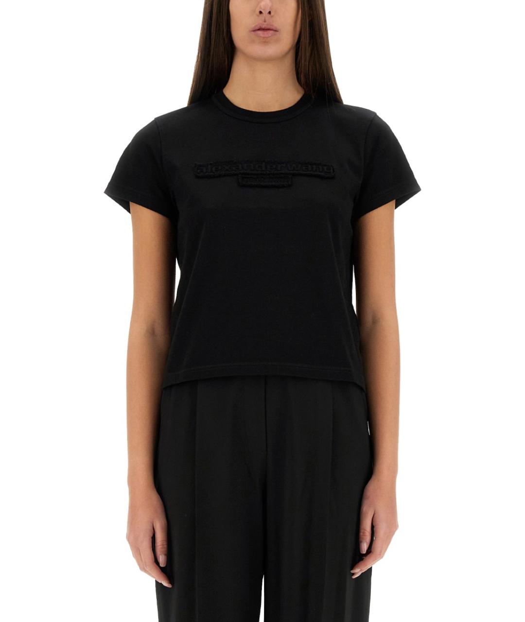 ALEXANDER WANG Черная хлопковая футболка, фото 2