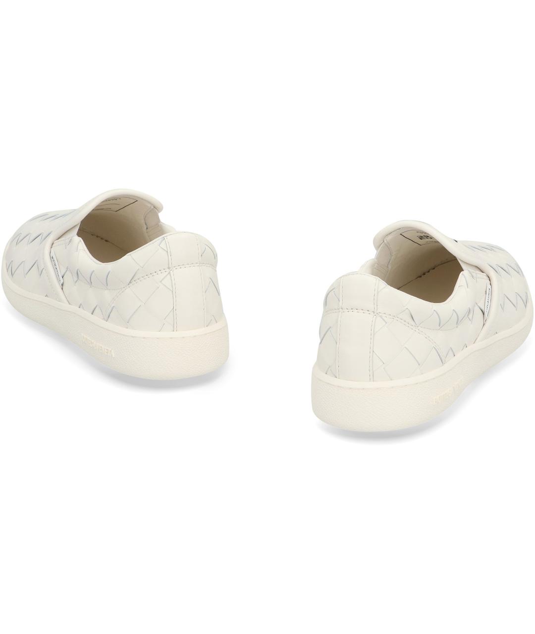 BOTTEGA VENETA Белые кожаные слипоны, фото 3