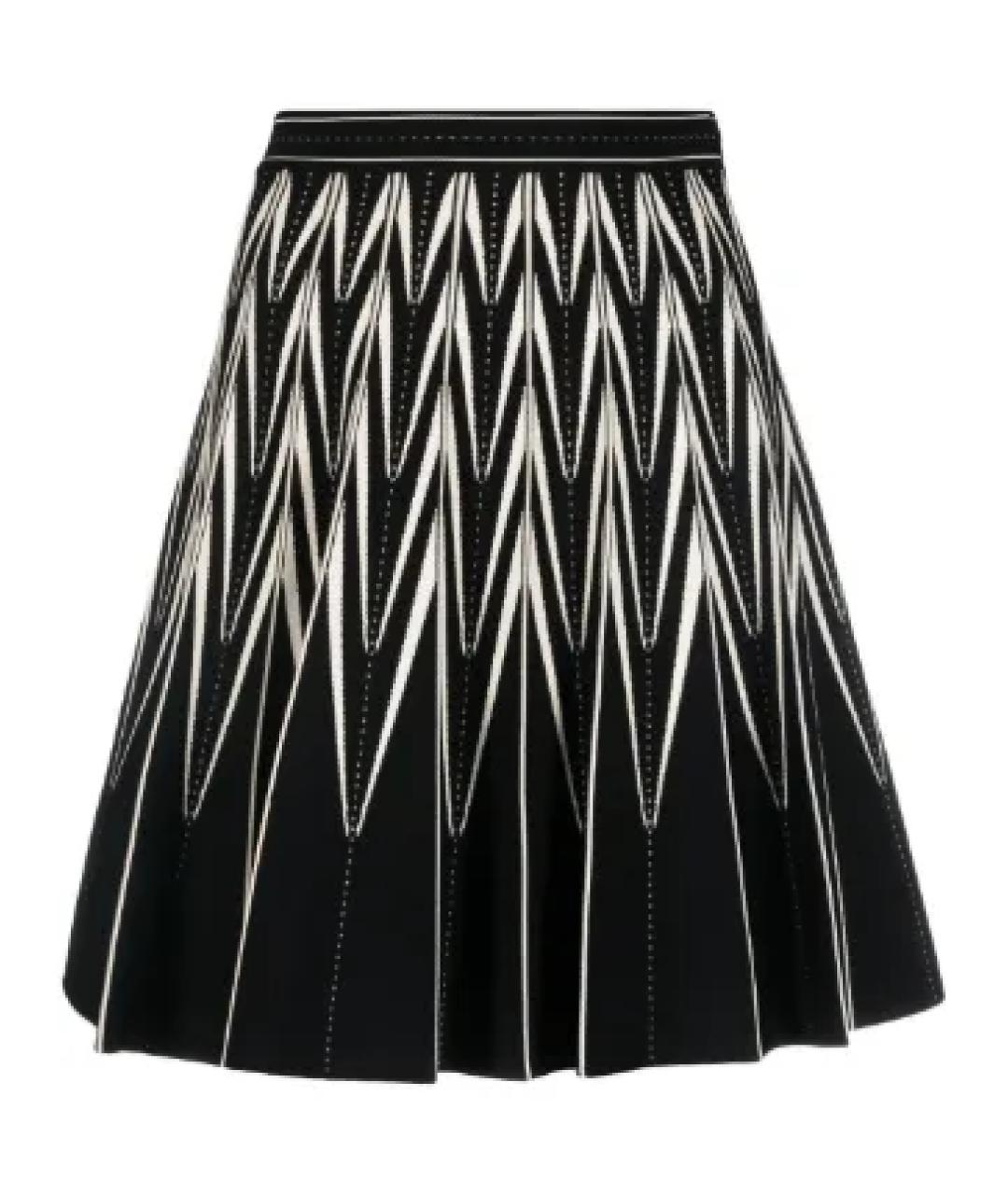 ALEXANDER MCQUEEN Черная вискозная юбка мини, фото 1