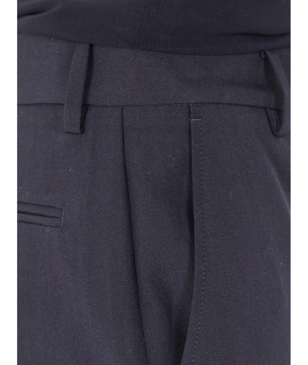 MM6 MAISON MARGIELA Черные полиэстеровые прямые брюки, фото 3