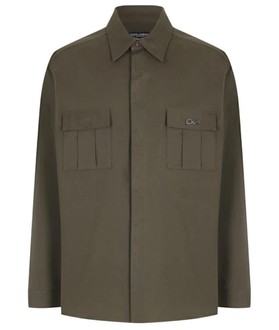 DOLCE&GABBANA Зеленая хлопковая кэжуал рубашка, фото 1