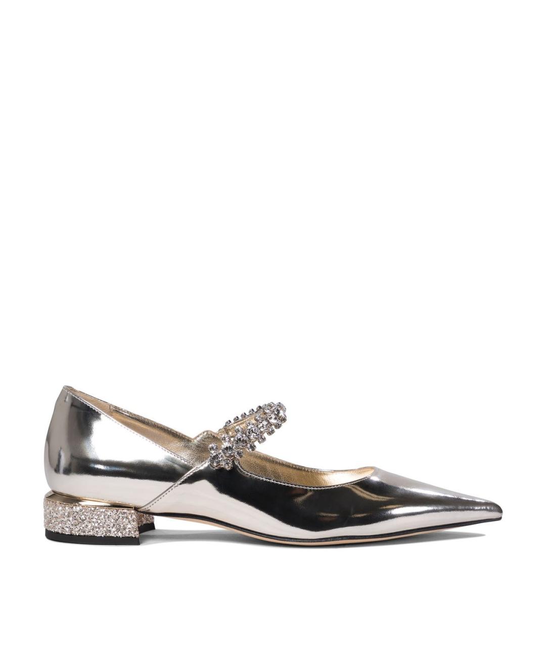 JIMMY CHOO Золотые кожаные балетки, фото 1