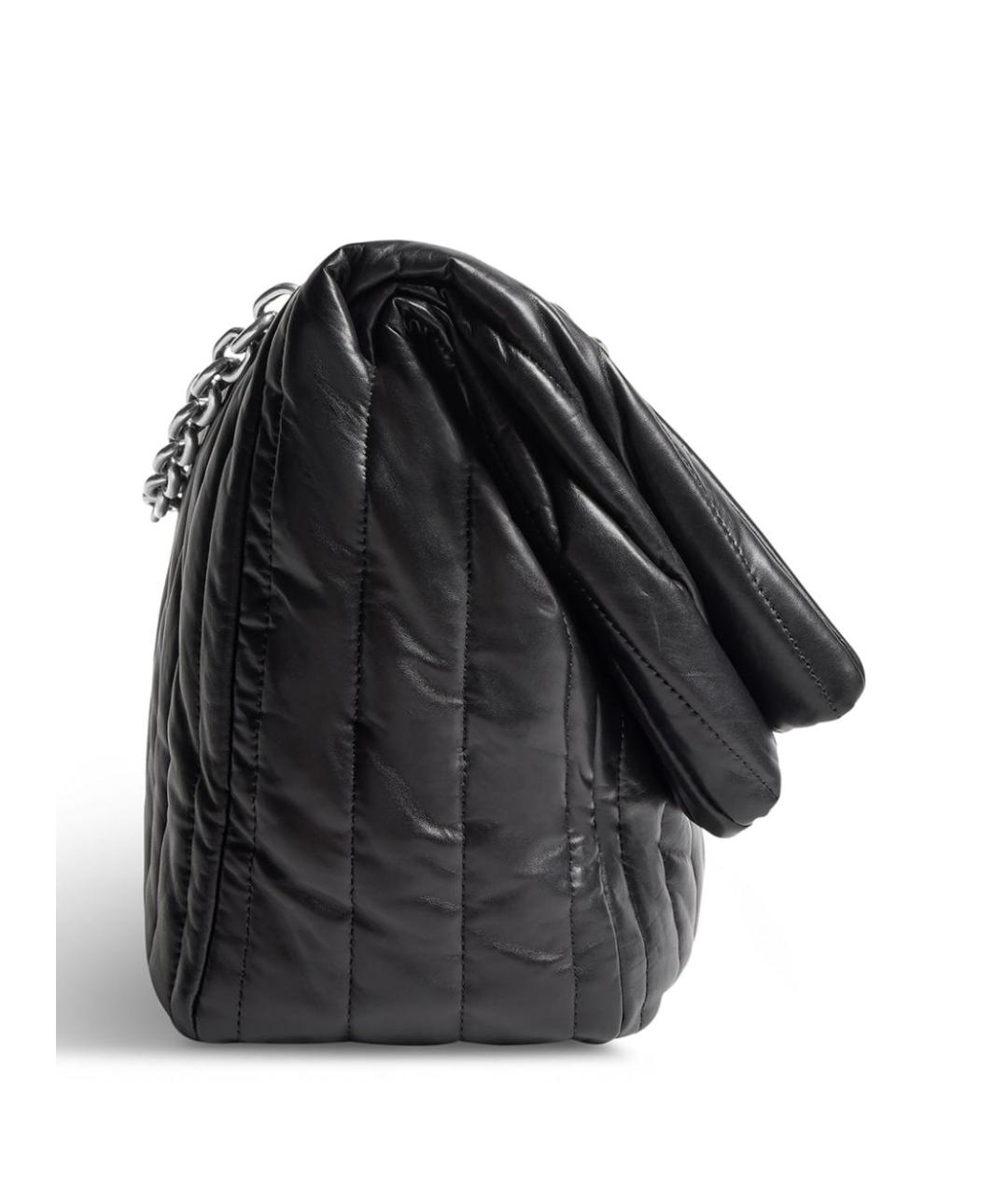 BALENCIAGA Черная кожаная сумка через плечо, фото 4