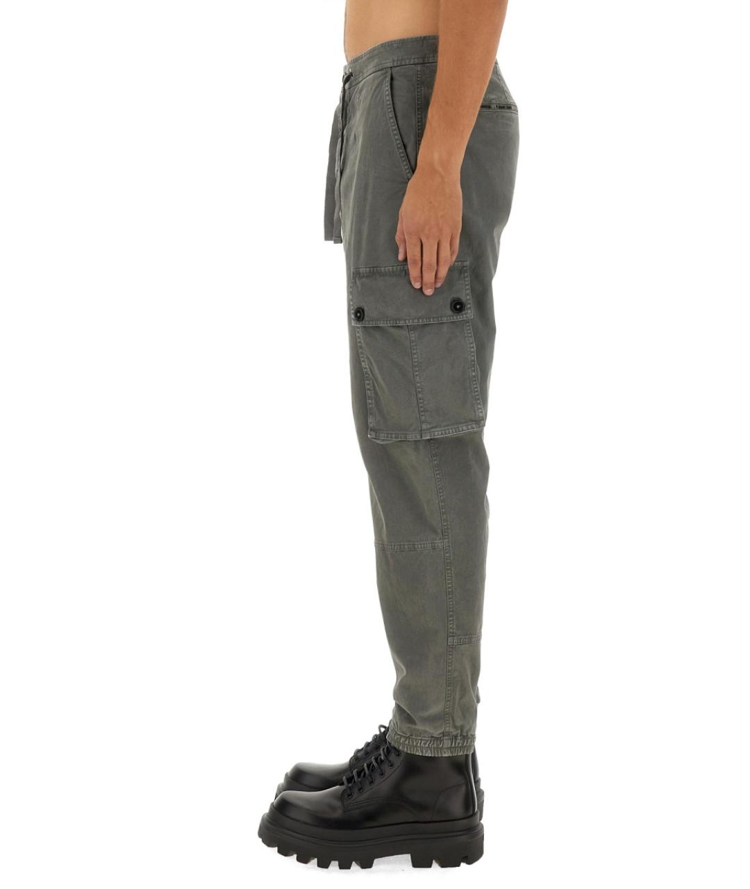 DOLCE&GABBANA Серые хлопковые повседневные брюки, фото 5