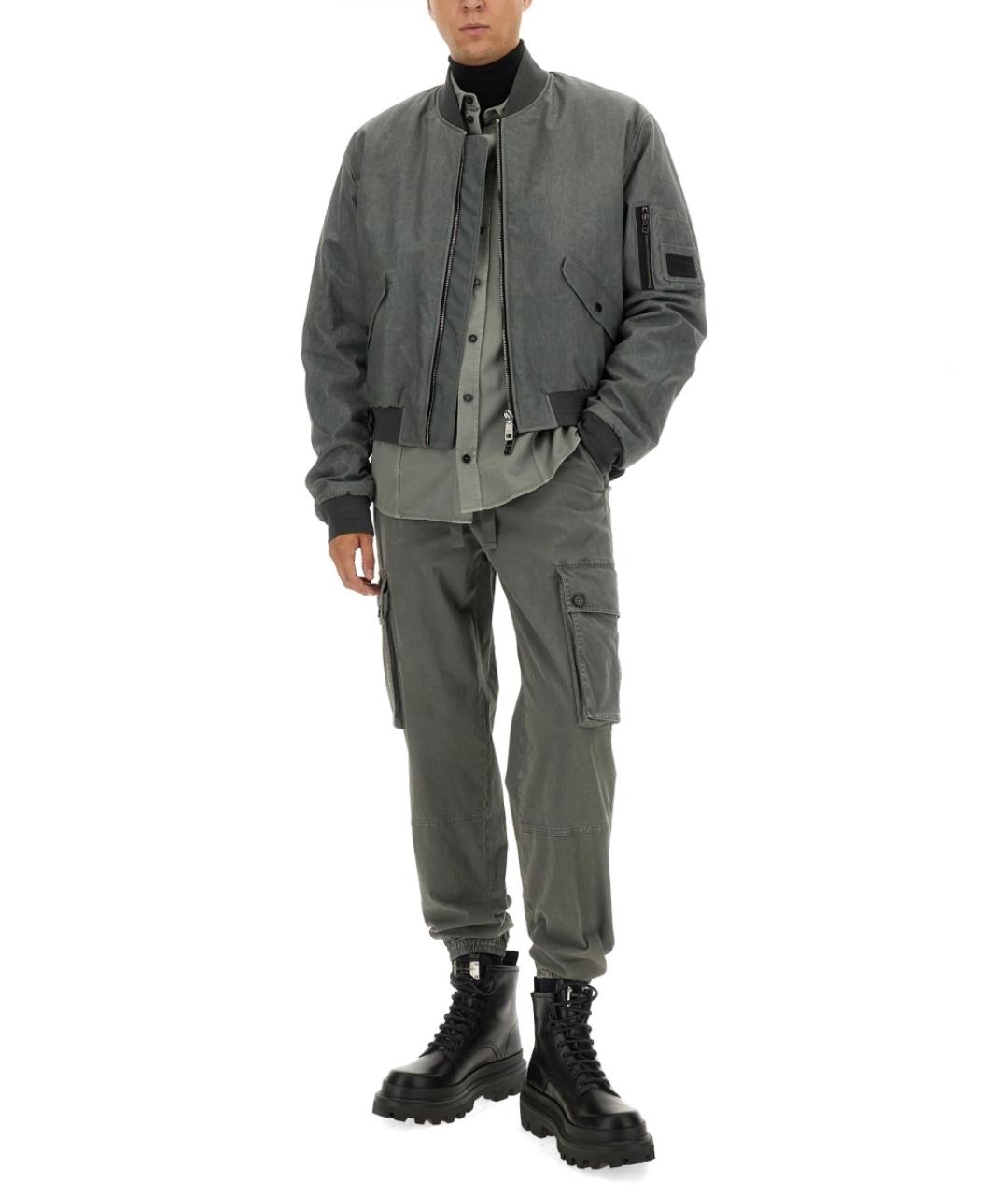 DOLCE&GABBANA Серые хлопковые повседневные брюки, фото 3