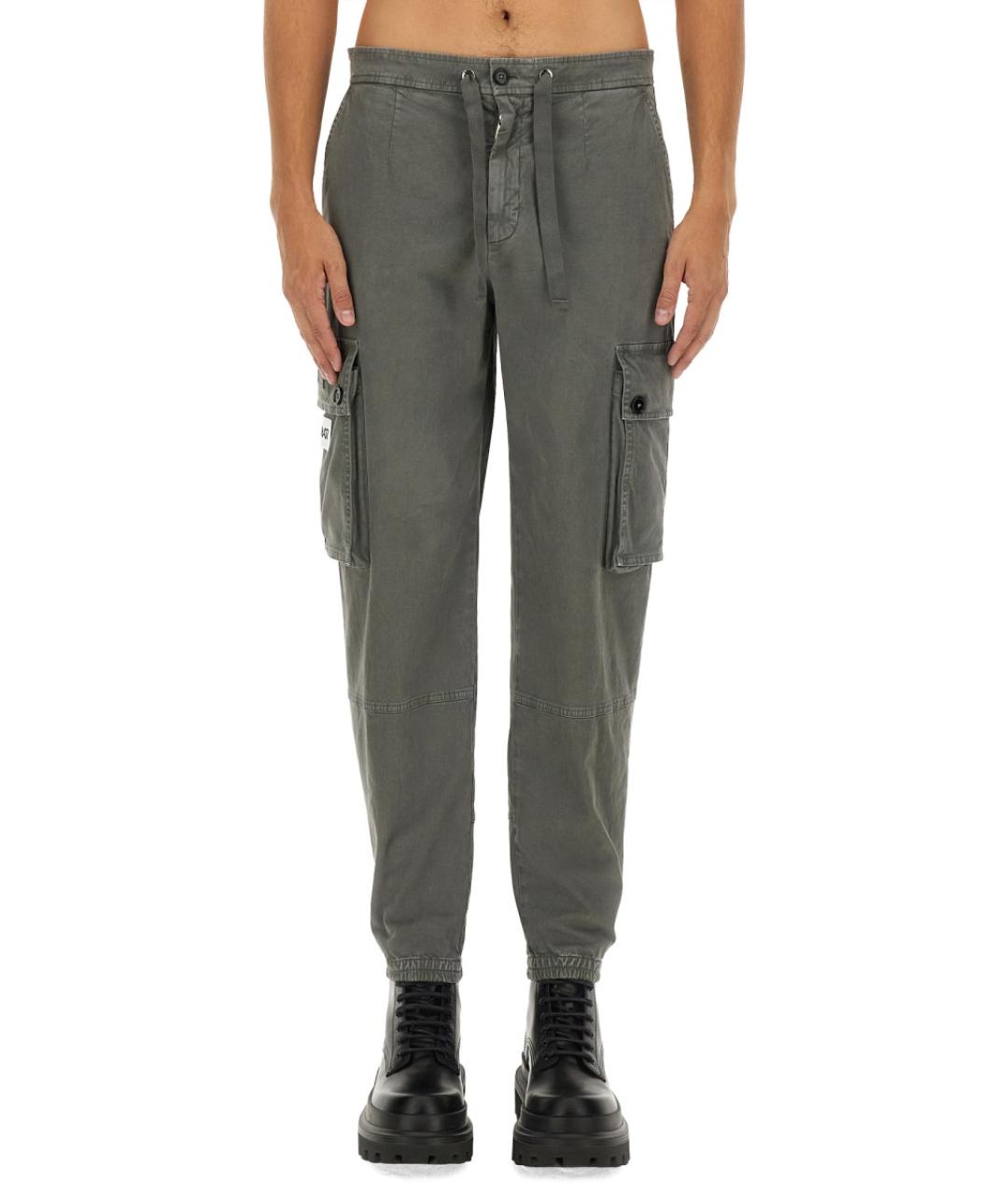 DOLCE&GABBANA Серые хлопковые повседневные брюки, фото 2