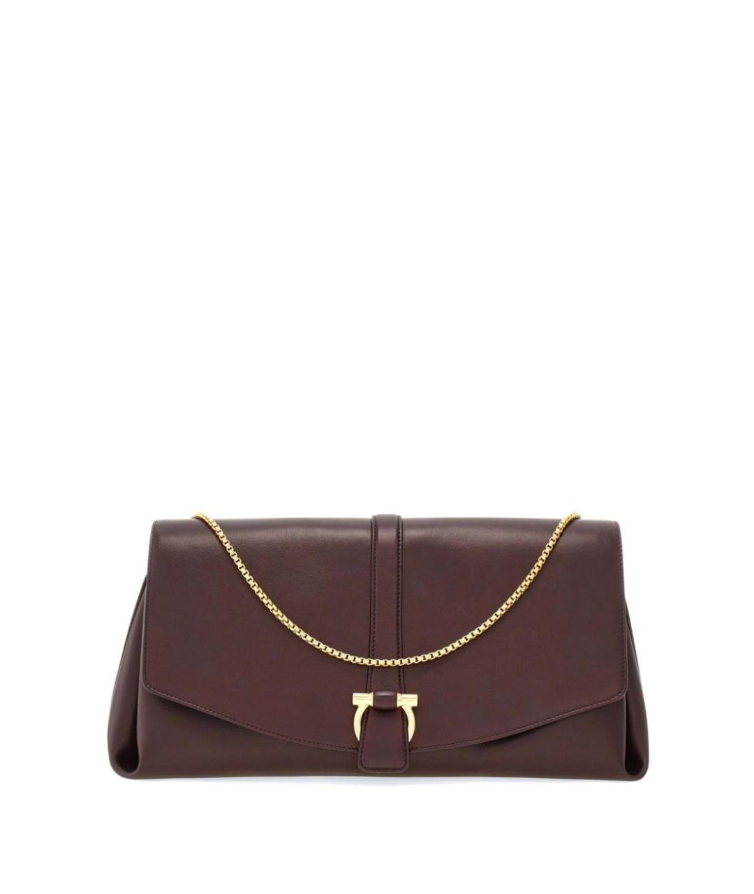 FERRAGAMO Бордовая кожаная сумка через плечо, фото 1