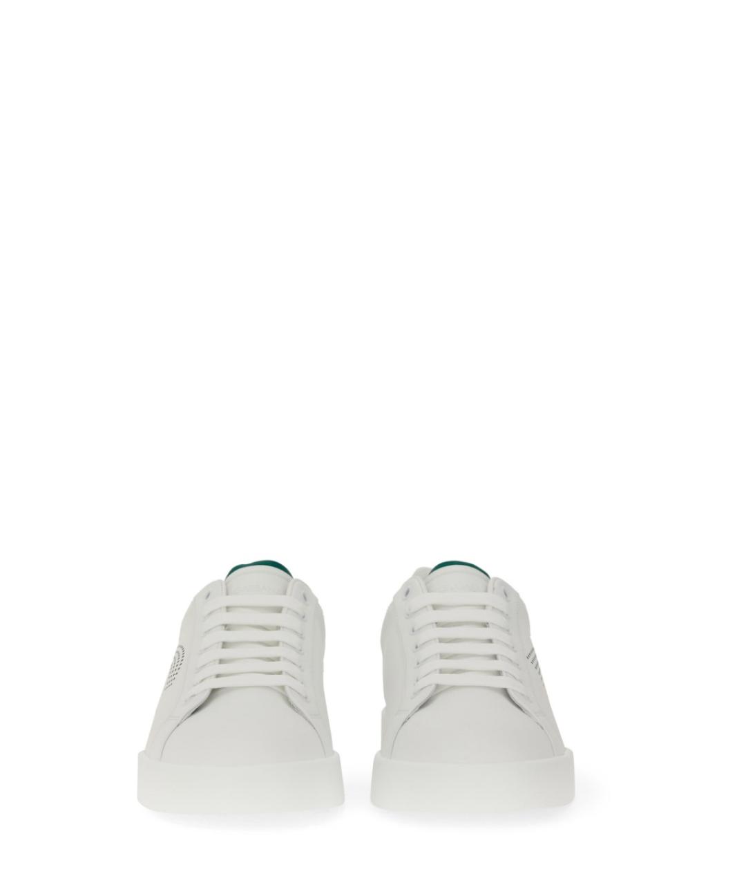 DOLCE&GABBANA Белые кожаные низкие кроссовки / кеды, фото 5