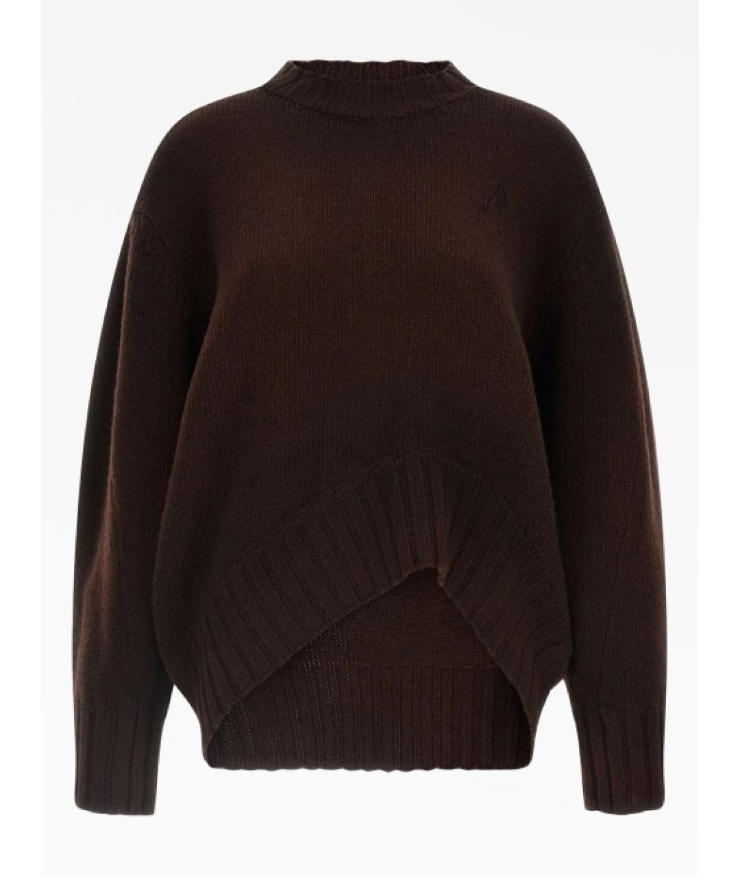 THE ATTICO Коричневый шерстяной джемпер / свитер, фото 5