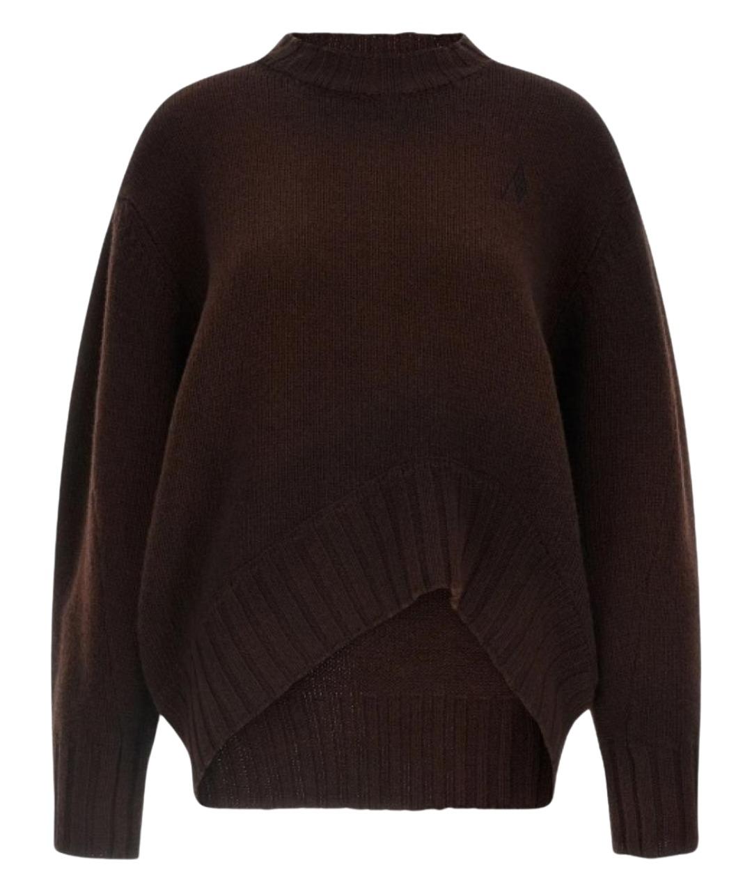 THE ATTICO Коричневый шерстяной джемпер / свитер, фото 1