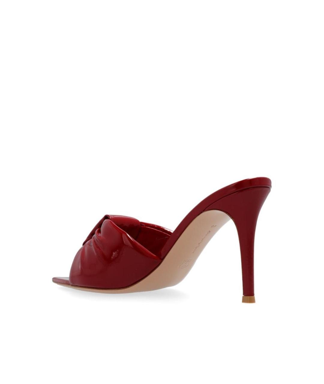GIANVITO ROSSI Бордовые мюли из лакированной кожи, фото 5