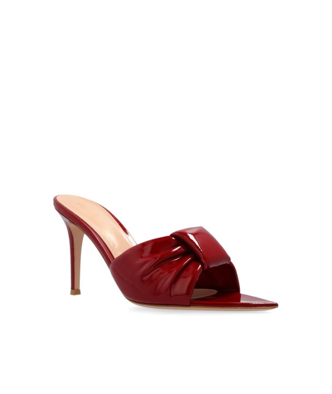 GIANVITO ROSSI Бордовые мюли из лакированной кожи, фото 4