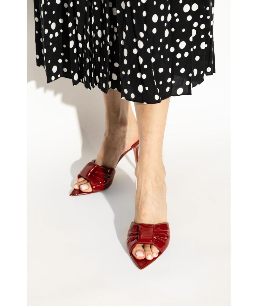 GIANVITO ROSSI Бордовые мюли из лакированной кожи, фото 2