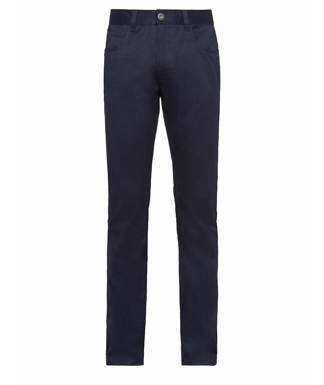 PRADA Синие хлопковые повседневные брюки, фото 1