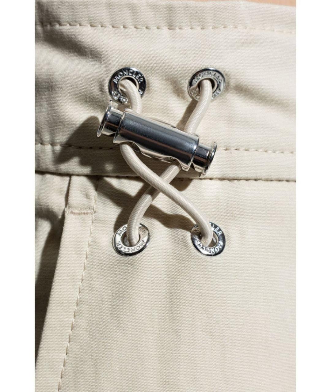MONCLER Бежевые хлопковые повседневные брюки, фото 5