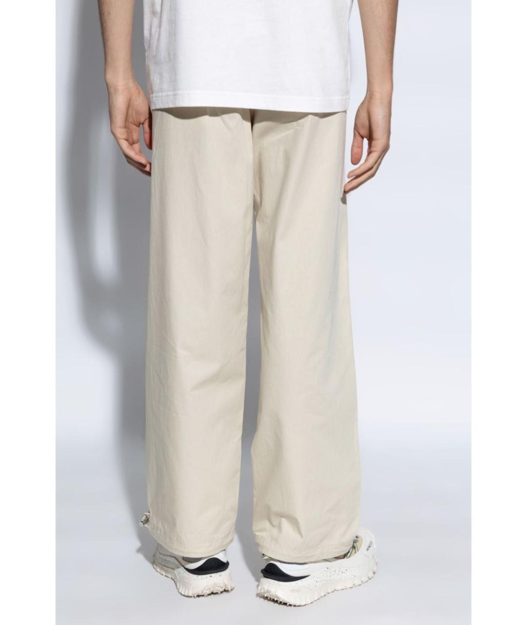 MONCLER Бежевые хлопковые повседневные брюки, фото 4