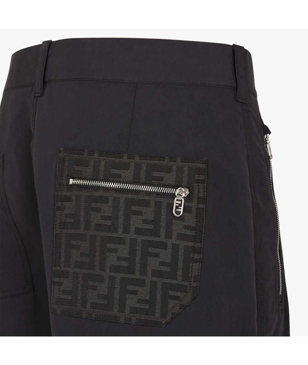FENDI Черные хлопковые повседневные брюки, фото 3