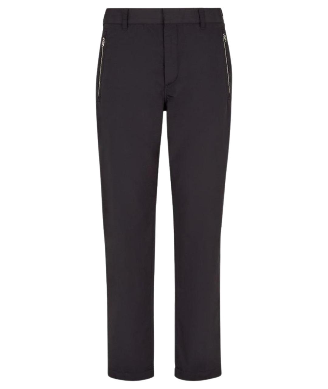 FENDI Черные хлопковые повседневные брюки, фото 1