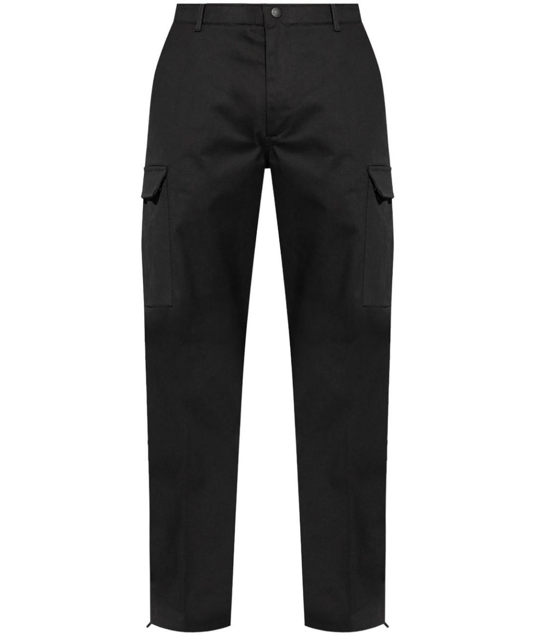 MONCLER Черные хлопковые повседневные брюки, фото 1
