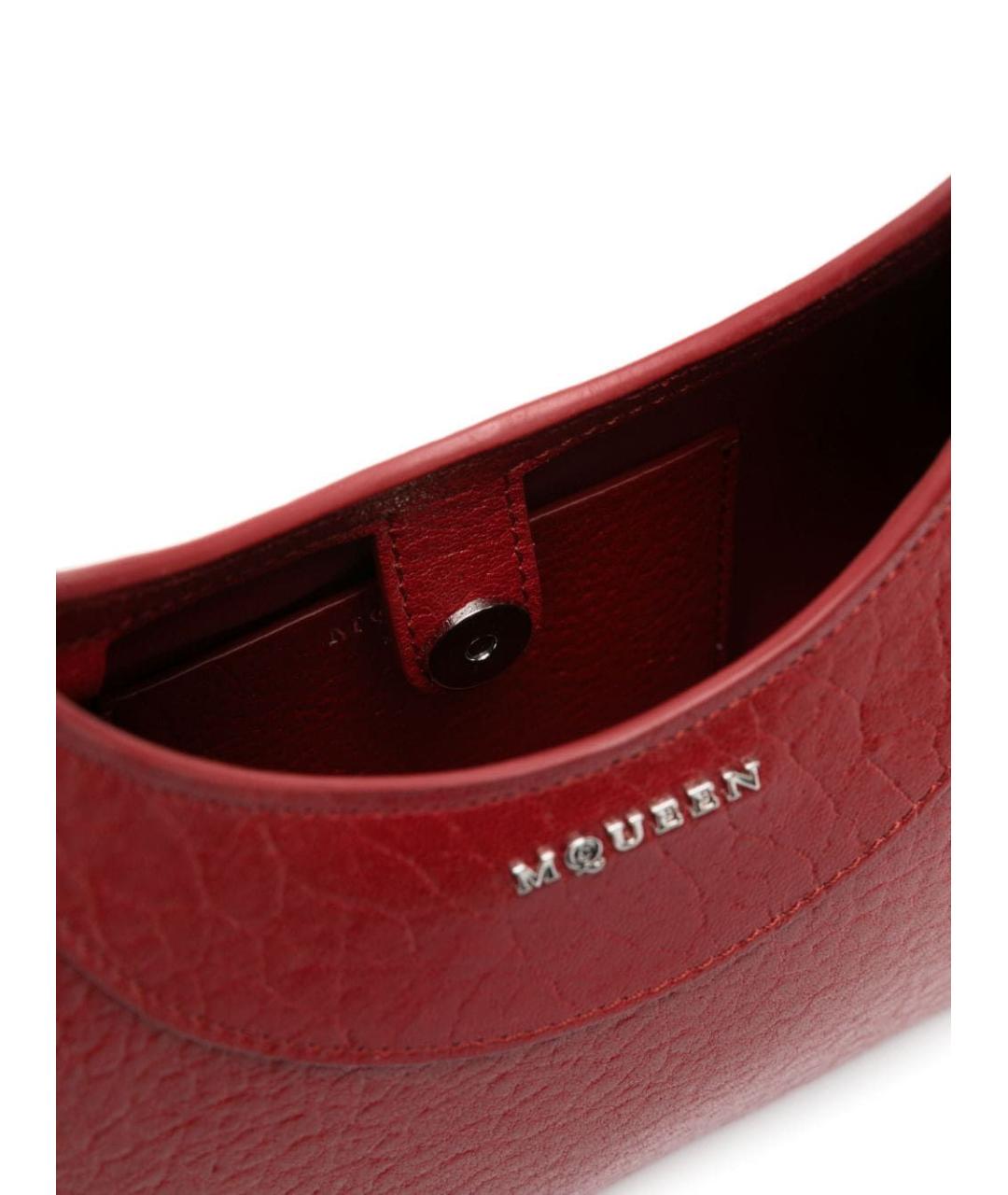 ALEXANDER MCQUEEN Красная кожаная сумка с короткими ручками, фото 5