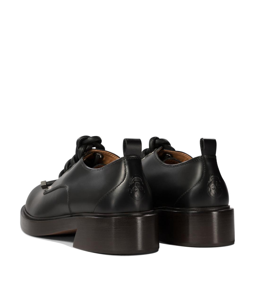ALEXANDER MCQUEEN Черные кожаные низкие ботинки, фото 3