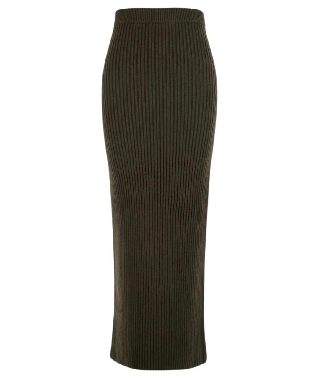 MAX MARA Зеленая кашемировая юбка макси, фото 1