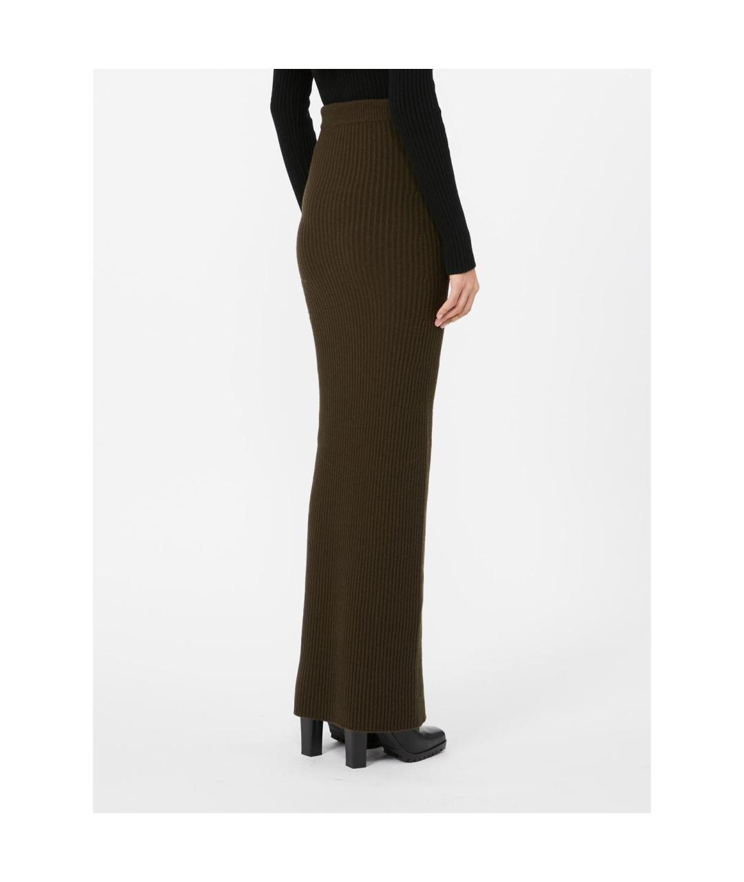 MAX MARA Зеленая кашемировая юбка макси, фото 2