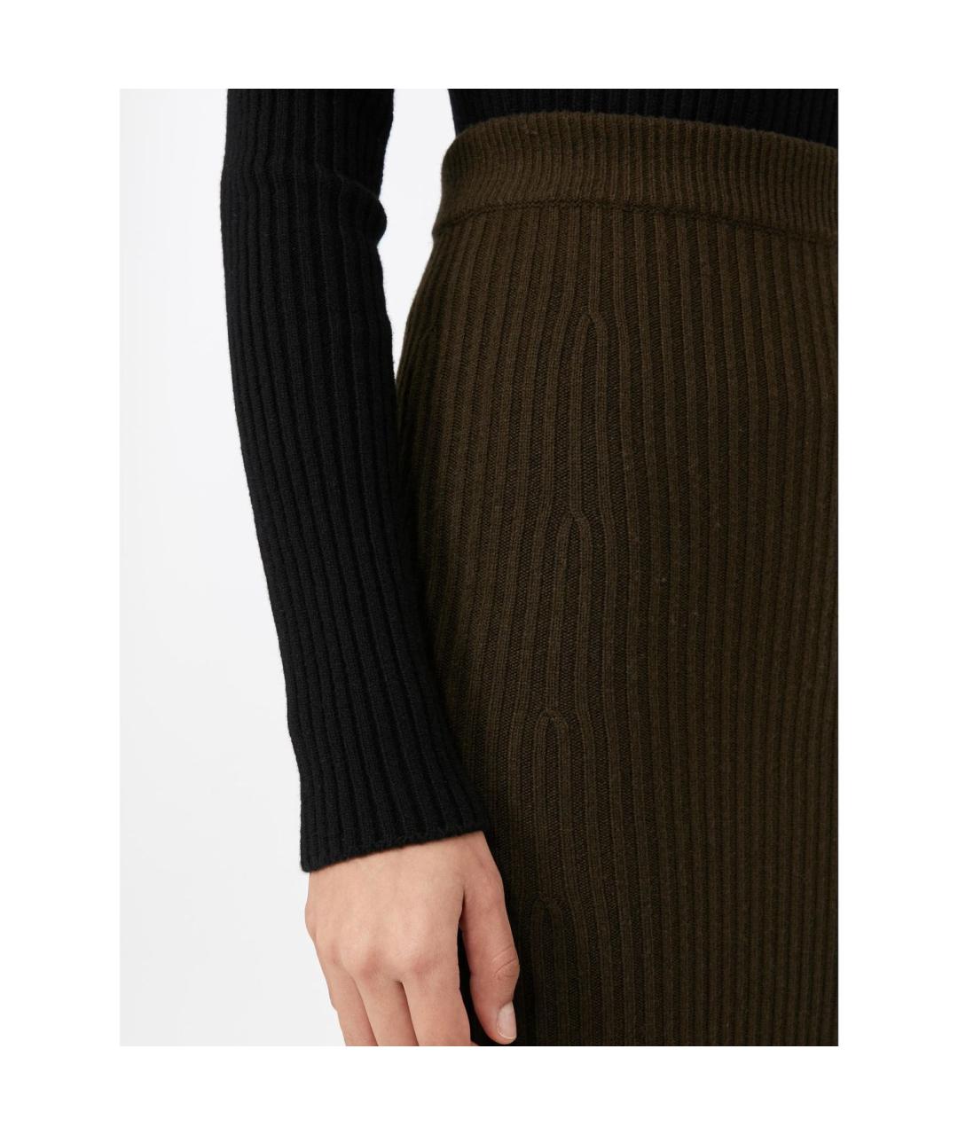 MAX MARA Зеленая кашемировая юбка макси, фото 3