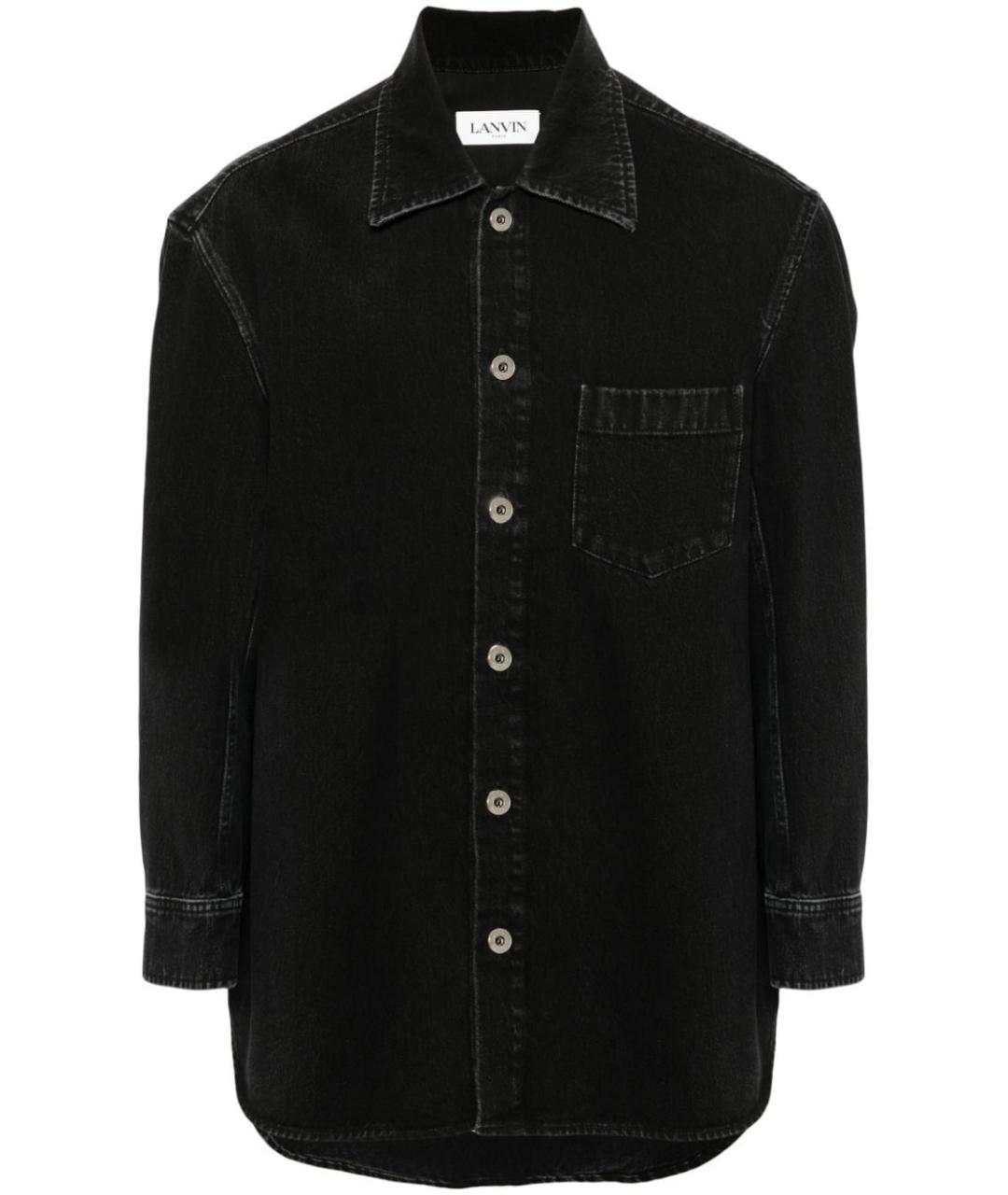 LANVIN Черная хлопковая кэжуал рубашка, фото 1