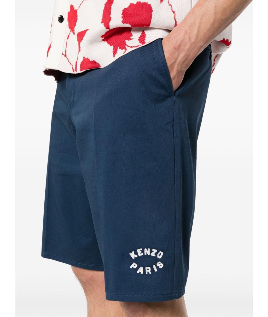 KENZO Синие хлопковые шорты, фото 5