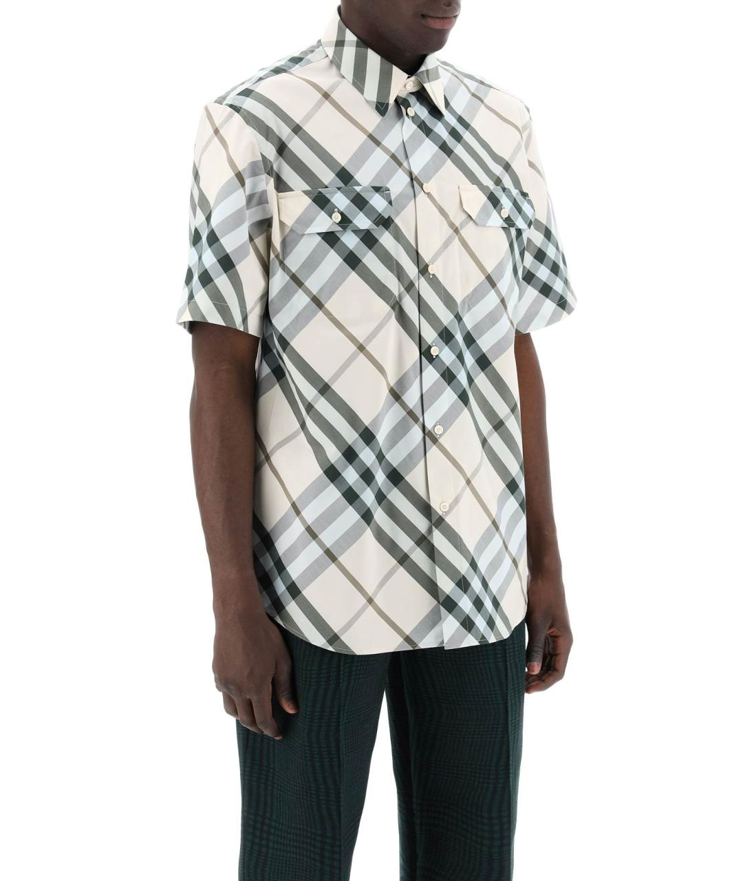 BURBERRY Зеленая хлопковая кэжуал рубашка, фото 2