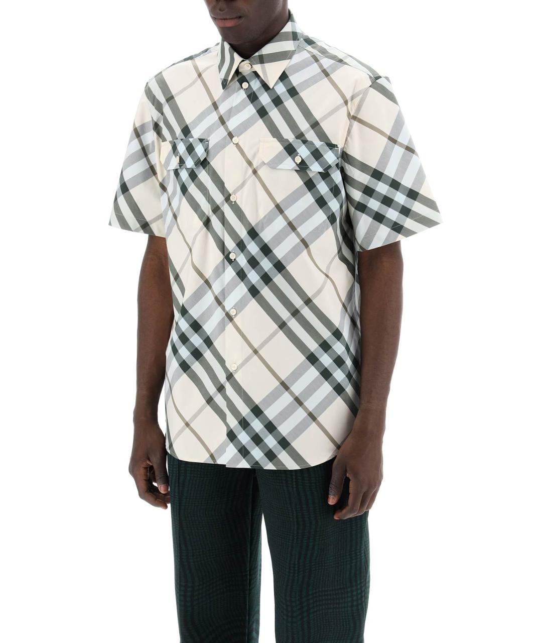 BURBERRY Зеленая хлопковая кэжуал рубашка, фото 4