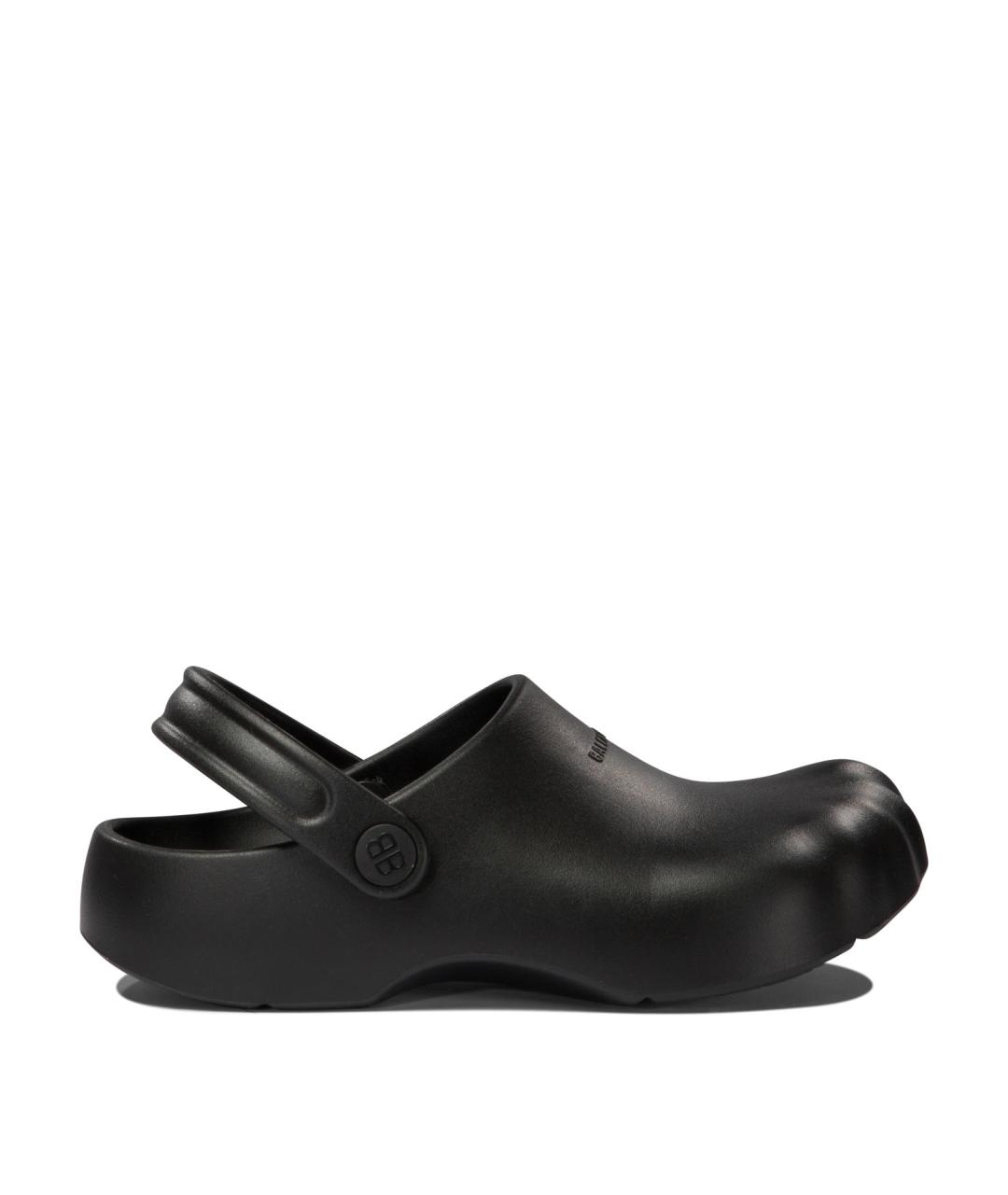 BALENCIAGA Черные резиновые мюли, фото 1
