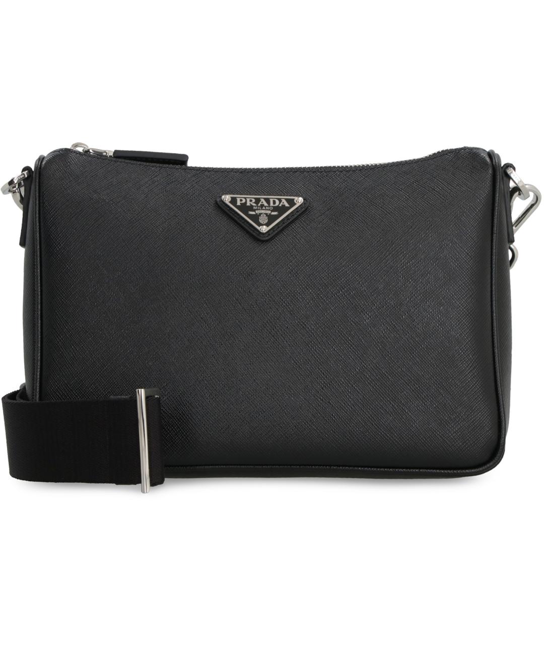 PRADA Черная кожаная сумка на плечо, фото 2