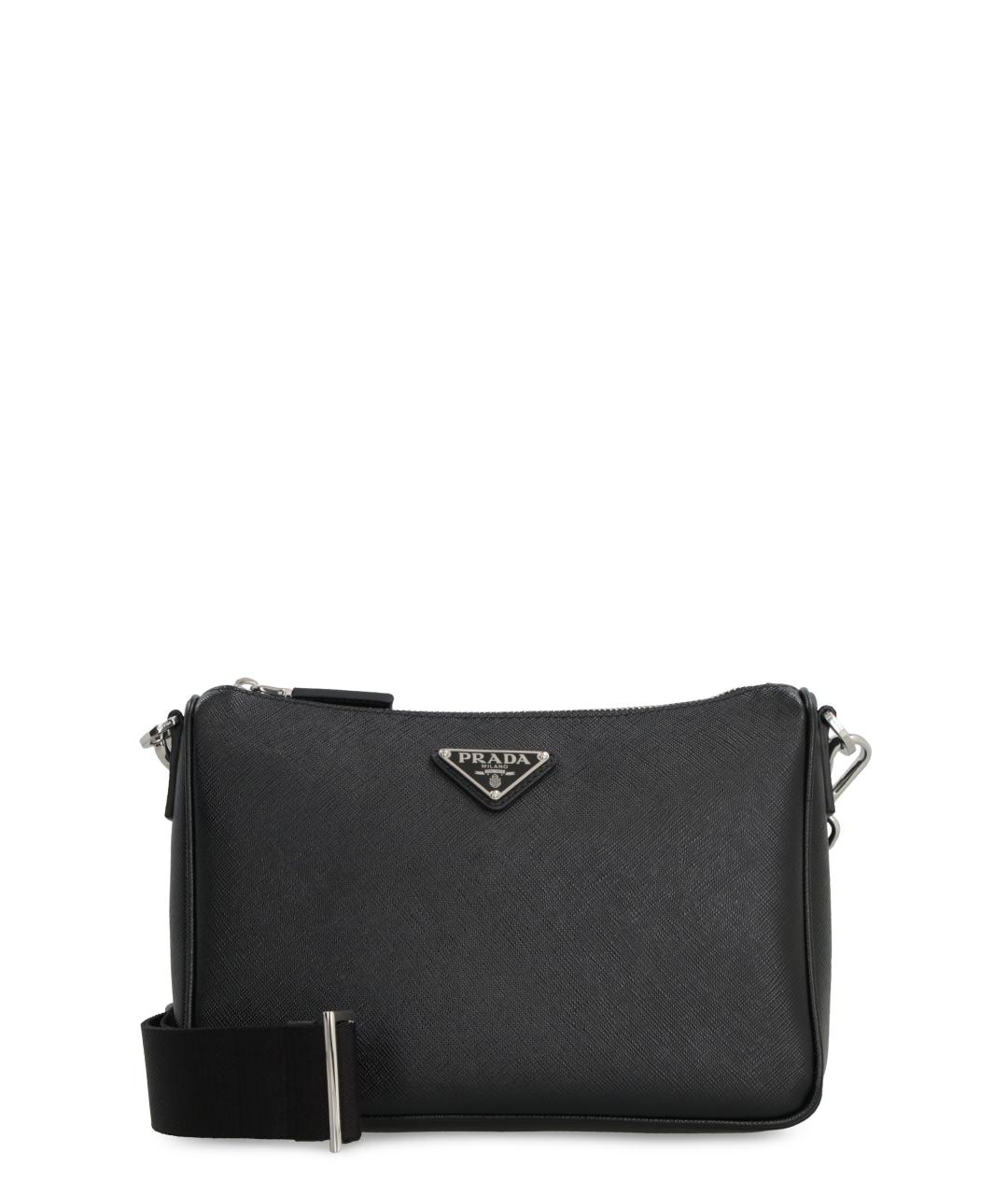 PRADA Черная кожаная сумка на плечо, фото 1