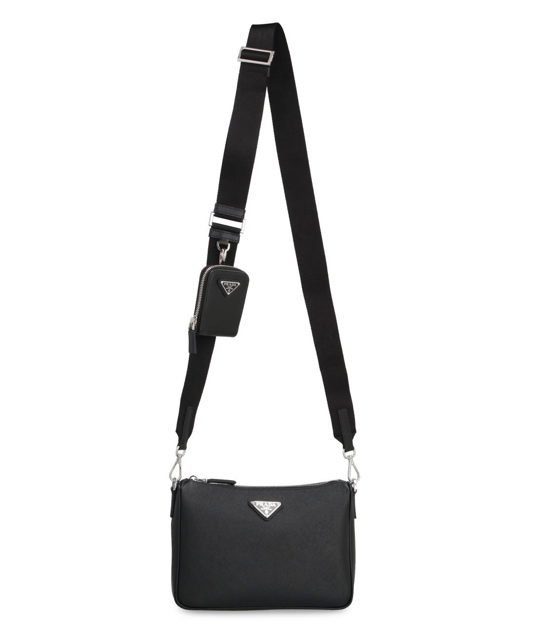 PRADA Черная кожаная сумка на плечо, фото 5