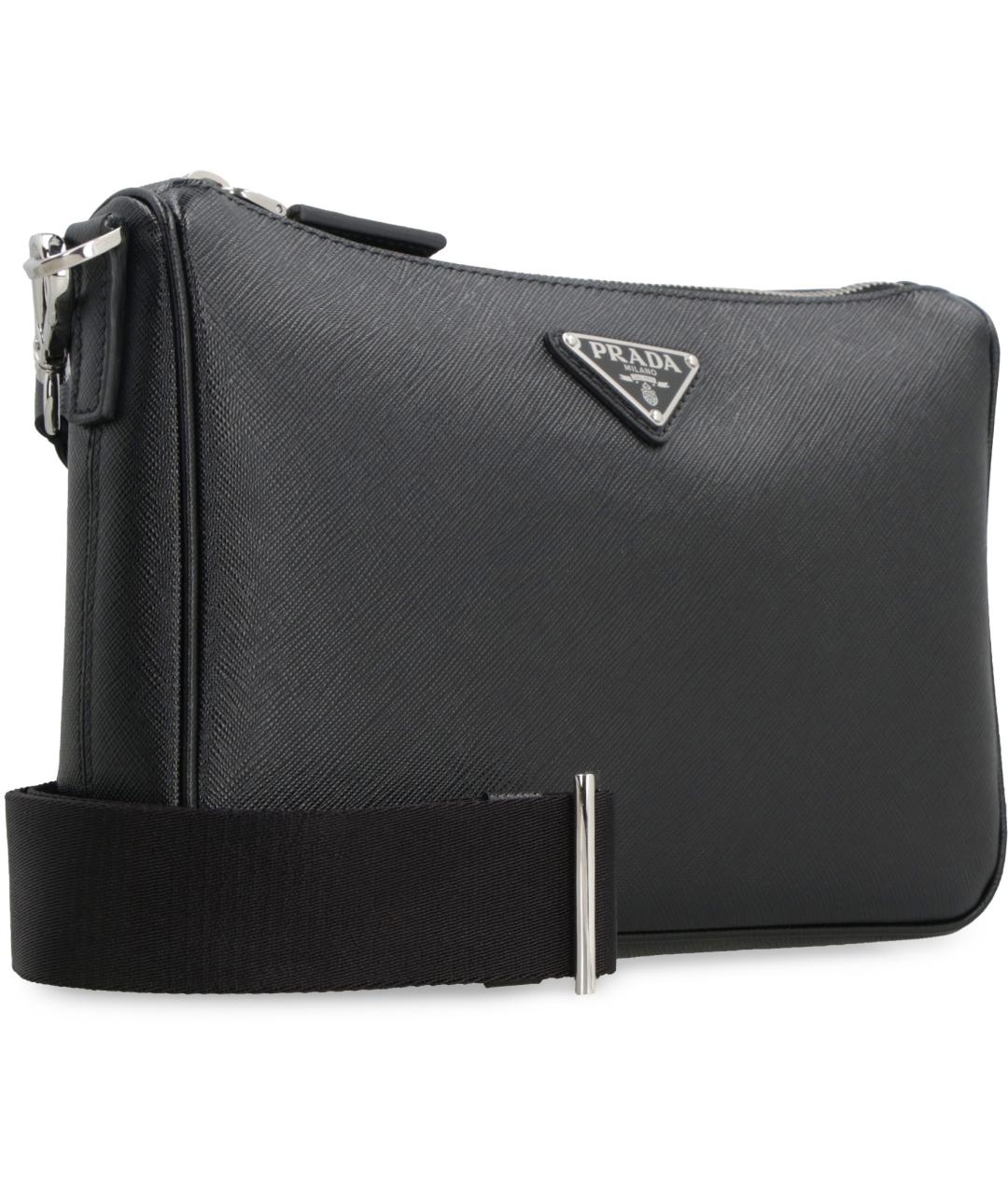 PRADA Черная кожаная сумка на плечо, фото 3