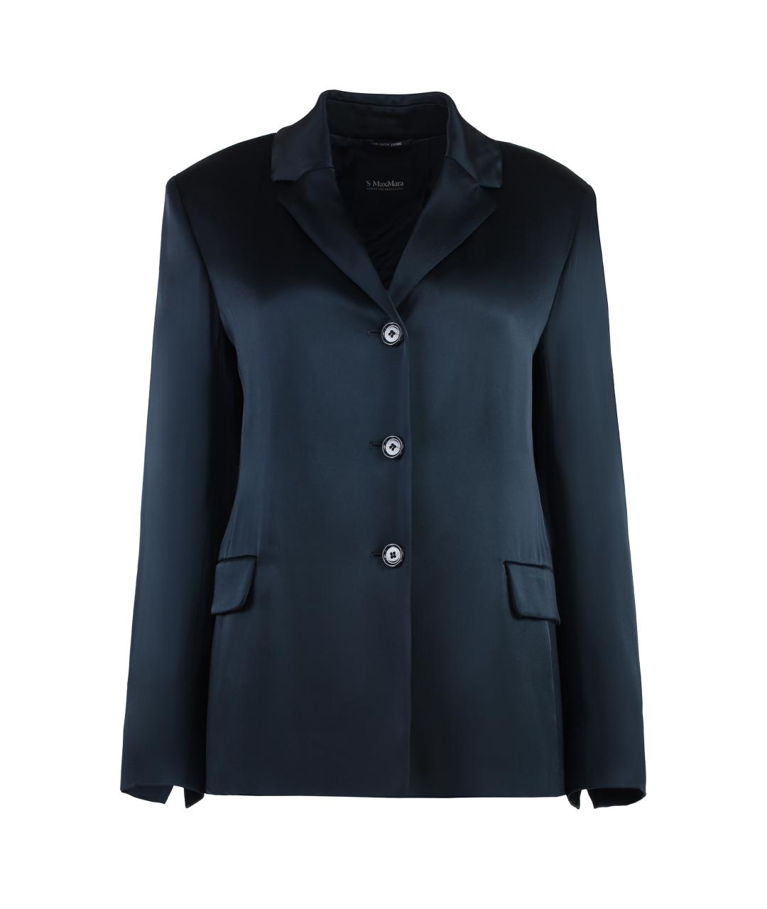 'S MAX MARA Синяя вискозная рубашка, фото 1