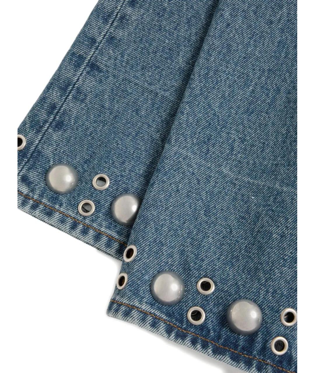 VALENTINO Голубые хлопковые прямые джинсы, фото 4