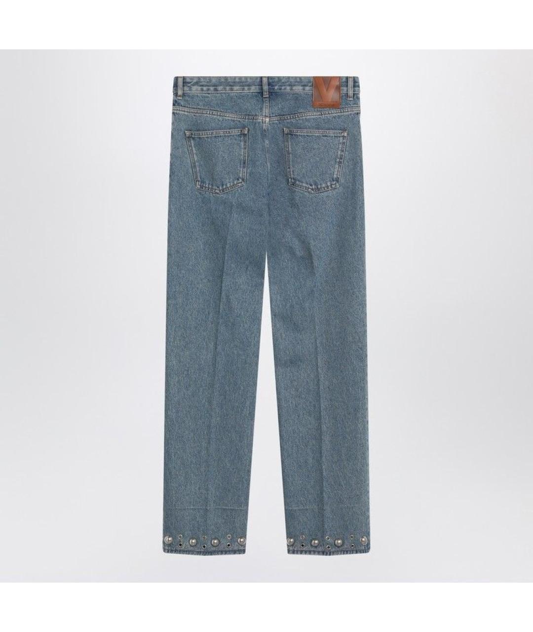 VALENTINO Голубые хлопковые прямые джинсы, фото 2