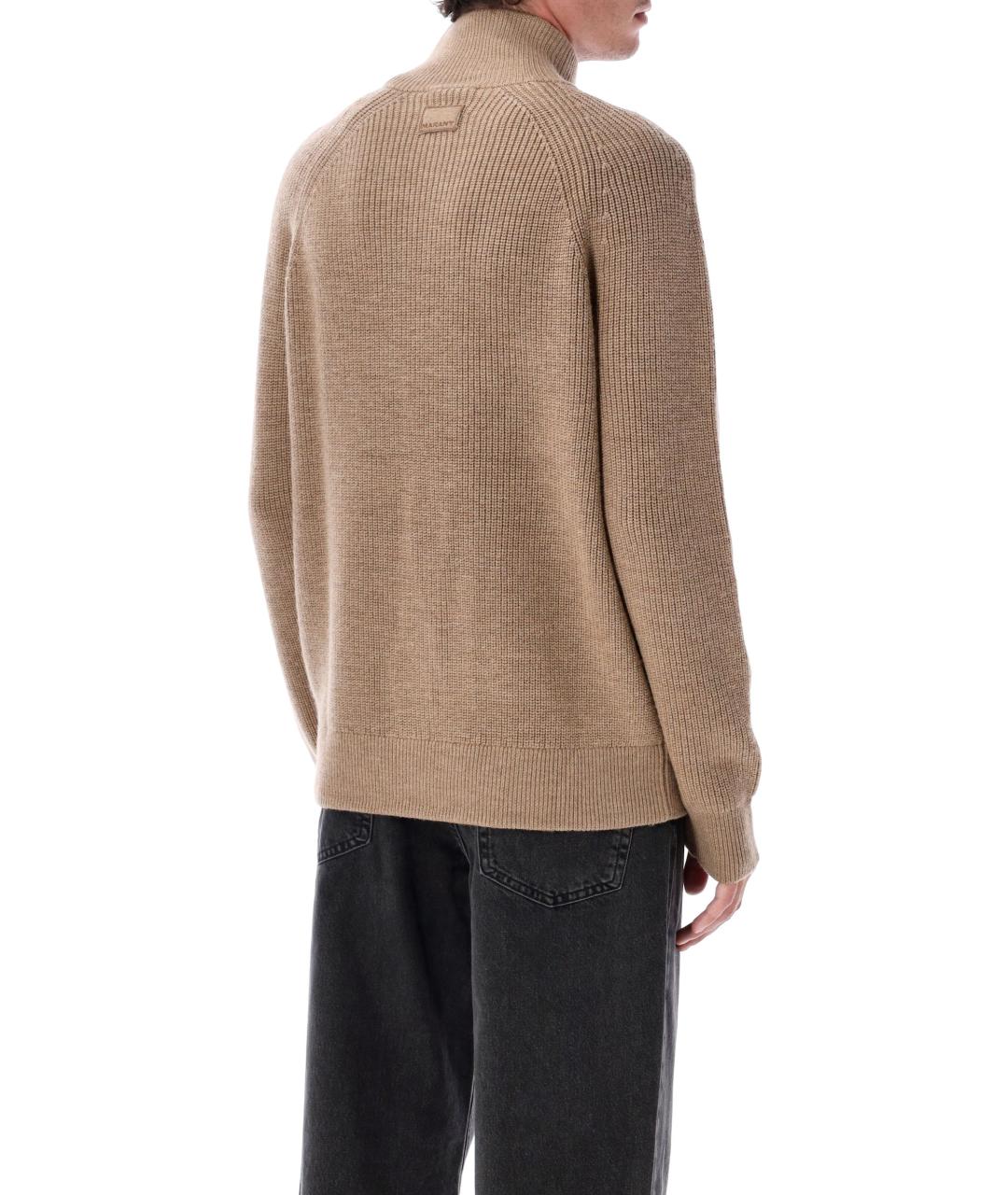 ISABEL MARANT Бежевый шерстяной джемпер / свитер, фото 3