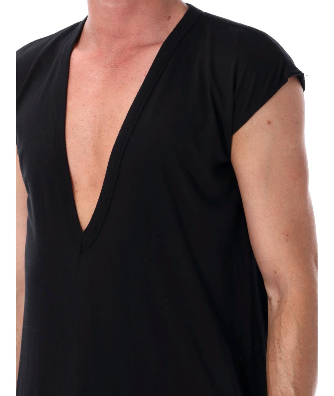 RICK OWENS Черная хлопковая майка, фото 4