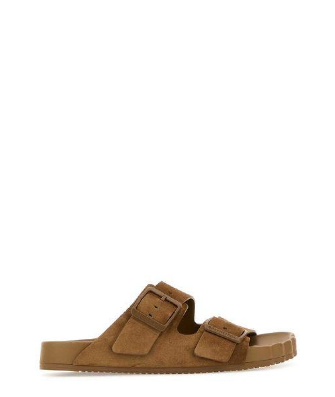 BALENCIAGA Коричневые кожаные сандалии, фото 1