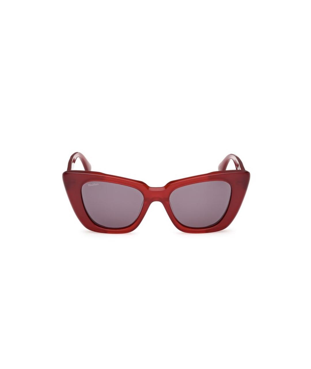 MAX MARA Красные пластиковые солнцезащитные очки, фото 3