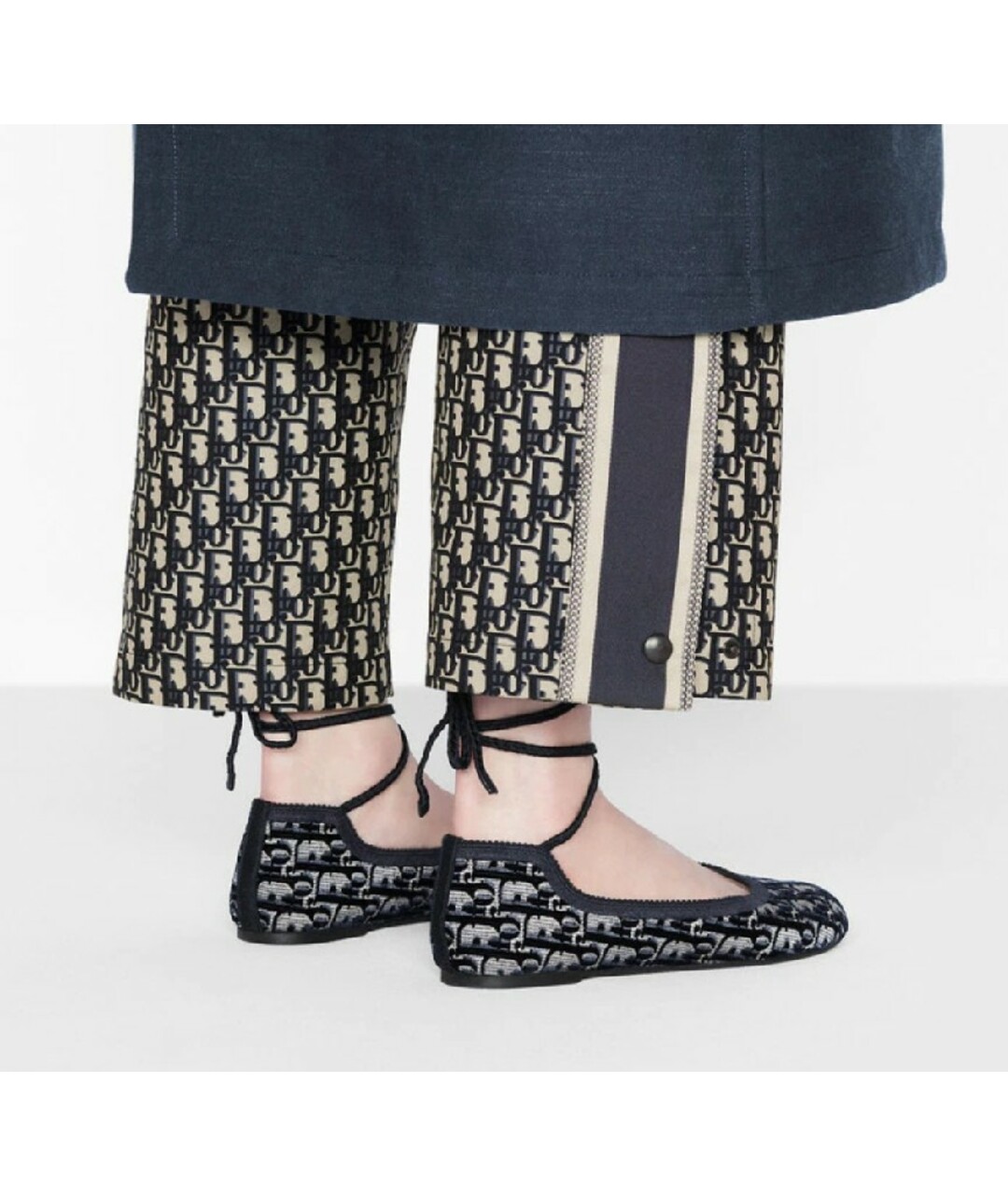 CHRISTIAN DIOR Темно-синие бархатные балетки, фото 7