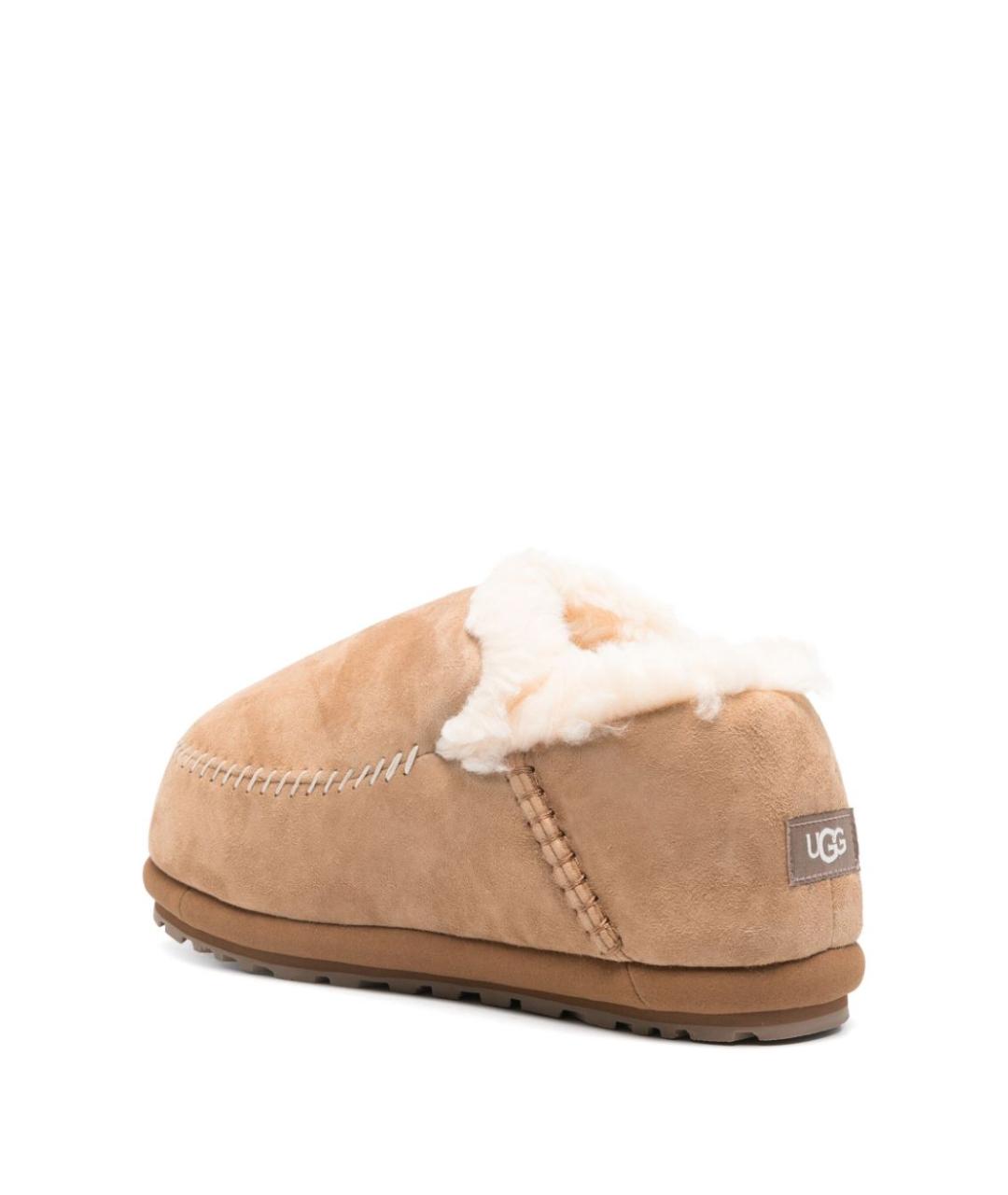 UGG AUSTRALIA Бежевые замшевые низкие ботинки, фото 4