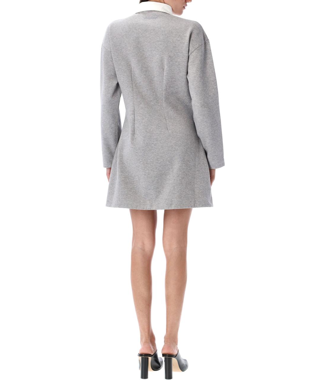 J.W.ANDERSON Серое хлопковое повседневное платье, фото 2