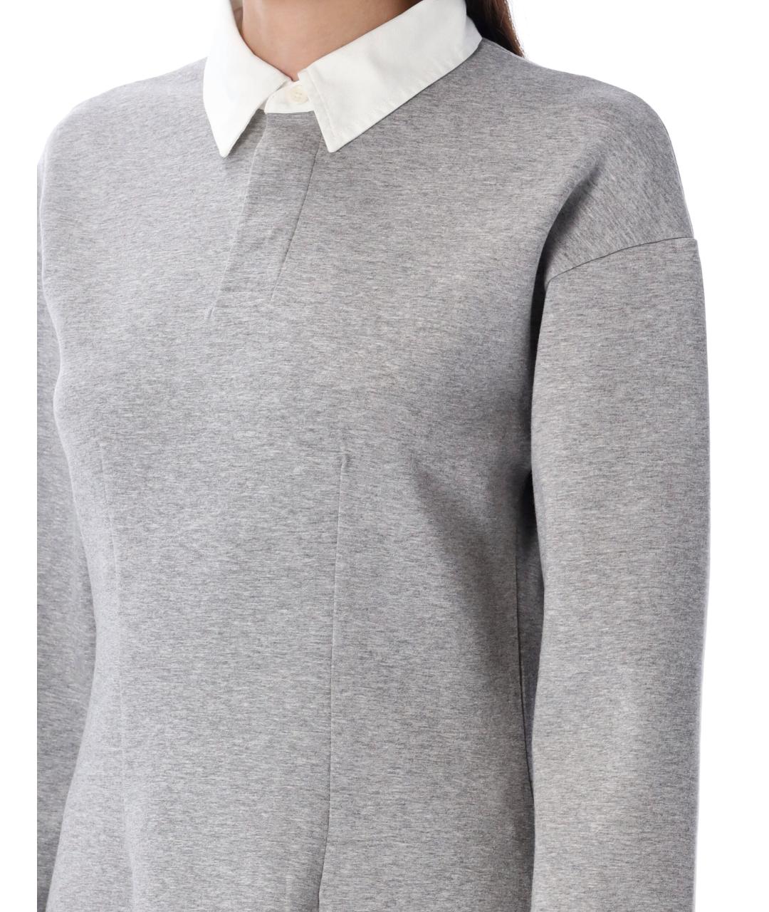 J.W.ANDERSON Серое хлопковое повседневное платье, фото 3