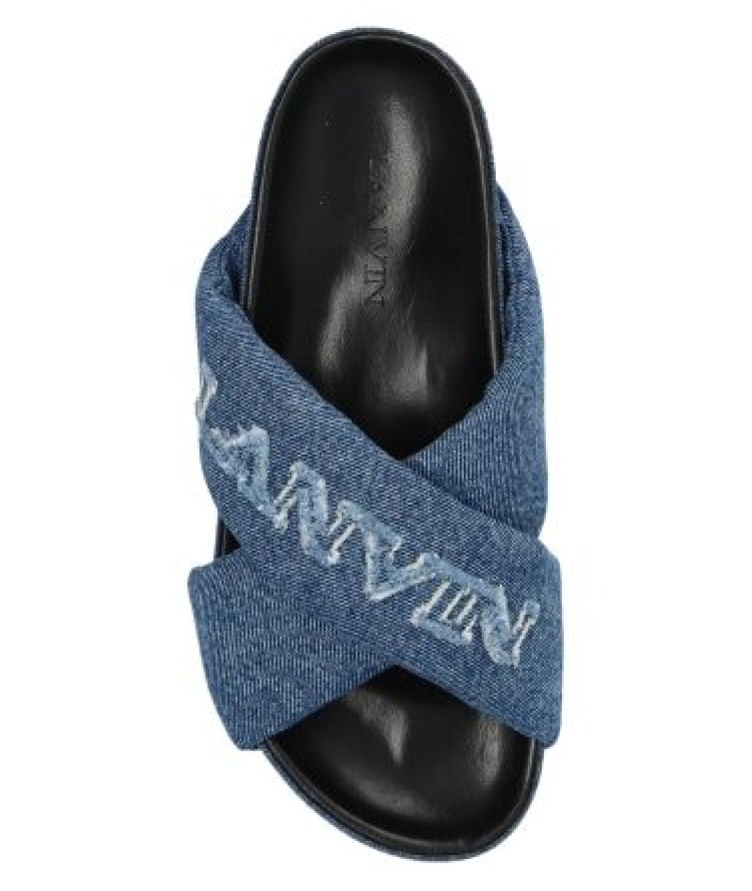 LANVIN Синие текстильные сандалии, фото 5