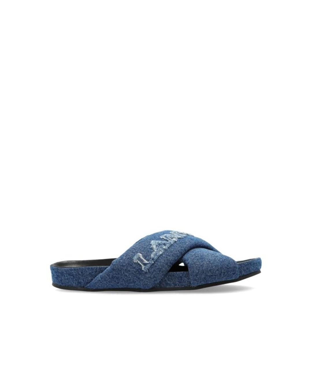 LANVIN Синие текстильные сандалии, фото 1